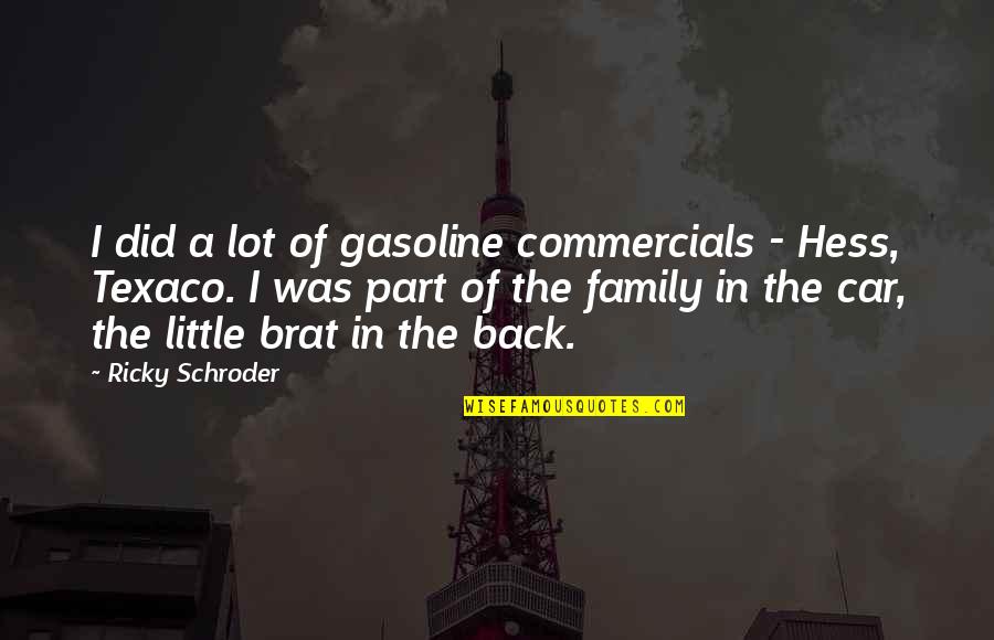 Nonfeasance Education Quotes By Ricky Schroder: I did a lot of gasoline commercials - Nonfeasance Education Quotes By Ricky Schroder: I did a lot of gasoline commercials -