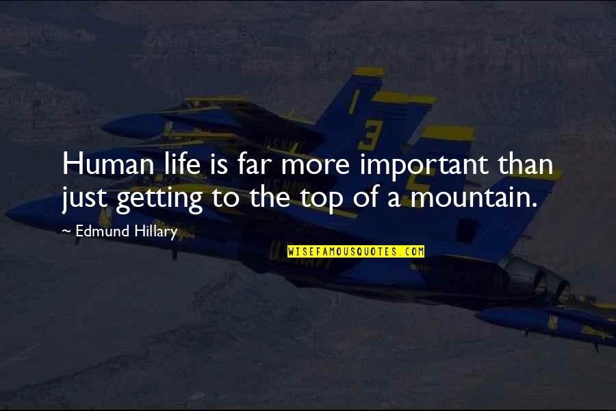Nonini Anthropology Quotes By Edmund Hillary: Human life is far more important than just