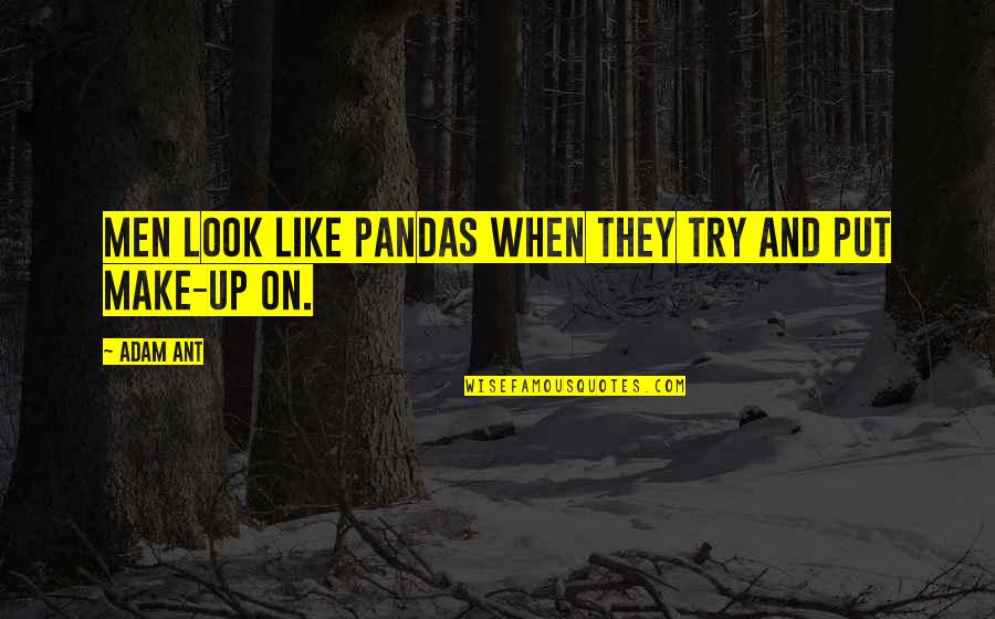 Nonlogic Quotes By Adam Ant: Men look like pandas when they try and