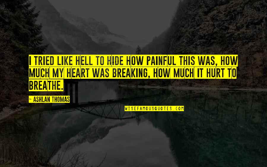 Nonmarket Rationing Quotes By Ashlan Thomas: I tried like hell to hide how painful