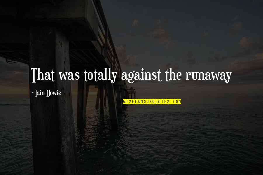 Nonparticipants Quotes By Iain Dowie: That was totally against the runaway Nonparticipants Quotes By Iain Dowie: That was totally against the runaway