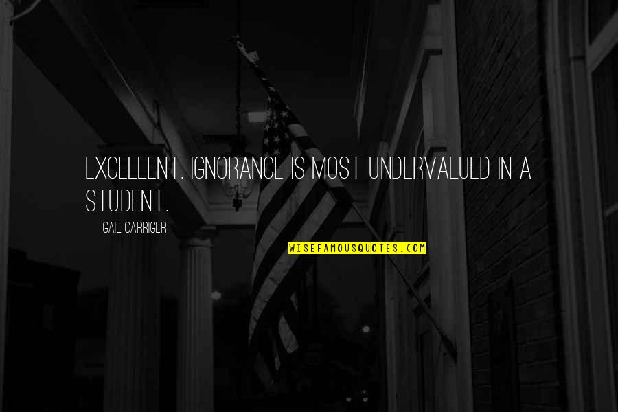 Nonperson Misdemeanor Quotes By Gail Carriger: Excellent. Ignorance is most undervalued in a student. Nonperson Misdemeanor Quotes By Gail Carriger: Excellent. Ignorance is most undervalued in a student.