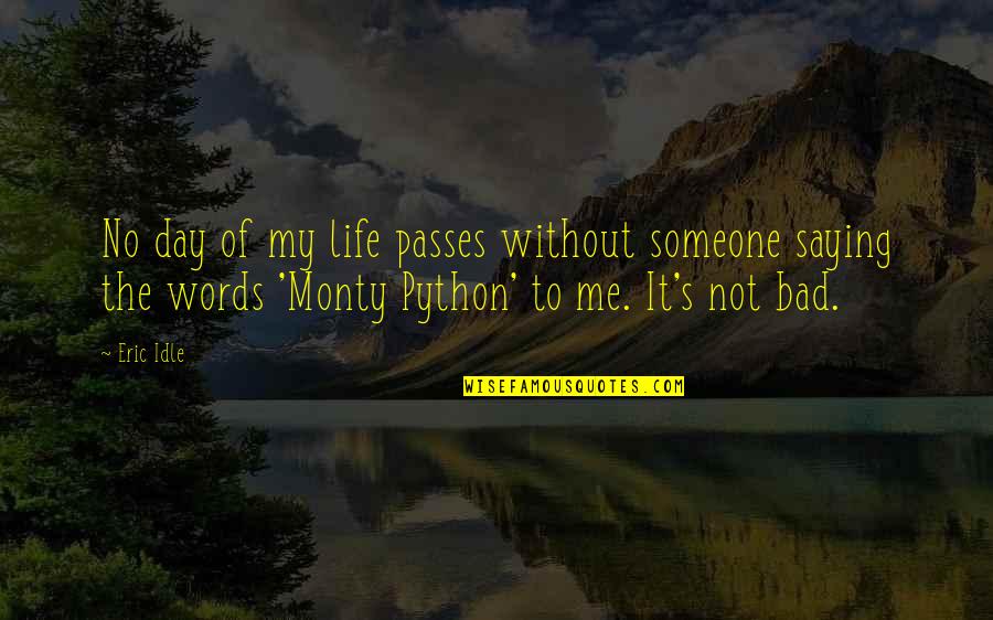 Nonplussing Quotes By Eric Idle: No day of my life passes without someone