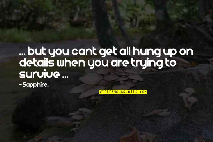 Nonrealist Quotes By Sapphire.: ... but you cant get all hung up