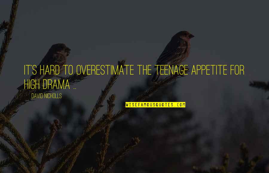 Nonrefundable Portion Quotes By David Nicholls: It's hard to overestimate the teenage appetite for