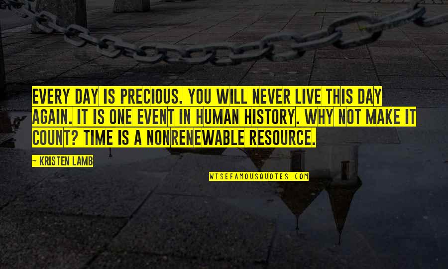 Nonrenewable Quotes By Kristen Lamb: Every day is precious. You will never live