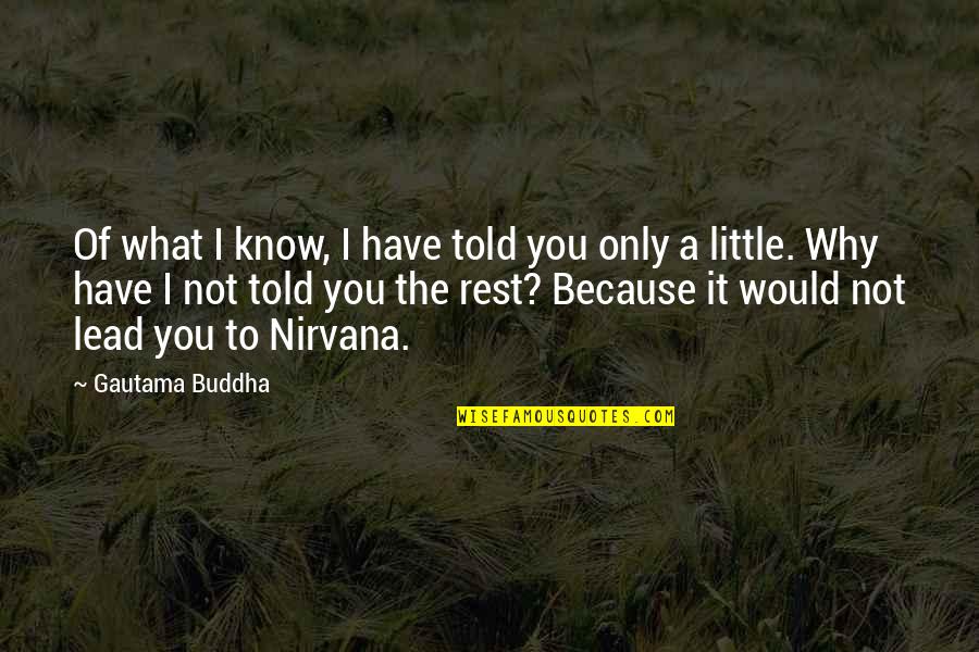 Nonsectarian Private Quotes By Gautama Buddha: Of what I know, I have told you Nonsectarian Private Quotes By Gautama Buddha: Of what I know, I have told you