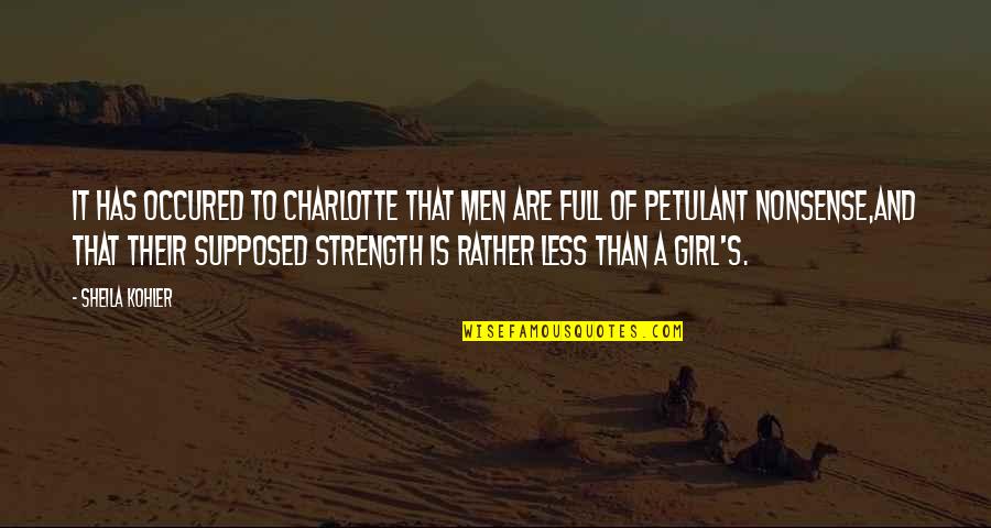 Nonsense Is Nonsense Quotes By Sheila Kohler: It has occured to Charlotte that men are Nonsense Is Nonsense Quotes By Sheila Kohler: It has occured to Charlotte that men are