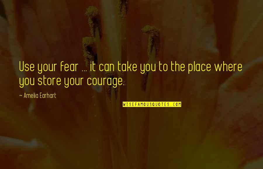 Nonslip Quotes By Amelia Earhart: Use your fear ... it can take you