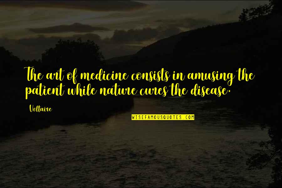 Nonunion Quotes By Voltaire: The art of medicine consists in amusing the
