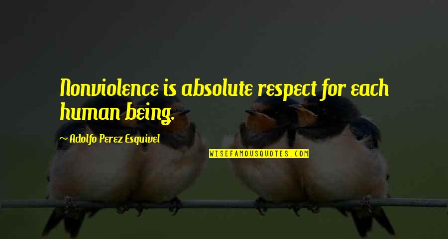 Nonviolence And Peace Quotes By Adolfo Perez Esquivel: Nonviolence is absolute respect for each human being. Nonviolence And Peace Quotes By Adolfo Perez Esquivel: Nonviolence is absolute respect for each human being.