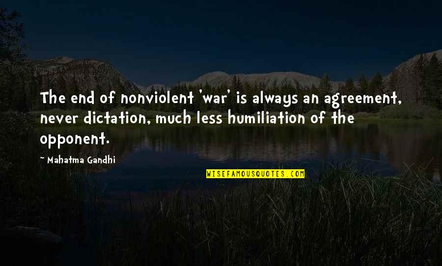 Nonviolent Quotes By Mahatma Gandhi: The end of nonviolent 'war' is always an