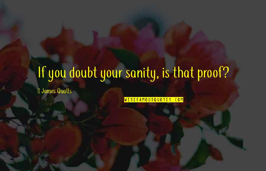 Noodling Quotes By James Qualls: If you doubt your sanity, is that proof?