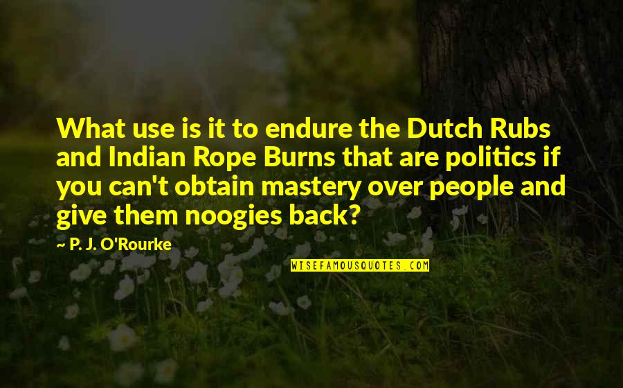 Noogies Quotes By P. J. O'Rourke: What use is it to endure the Dutch