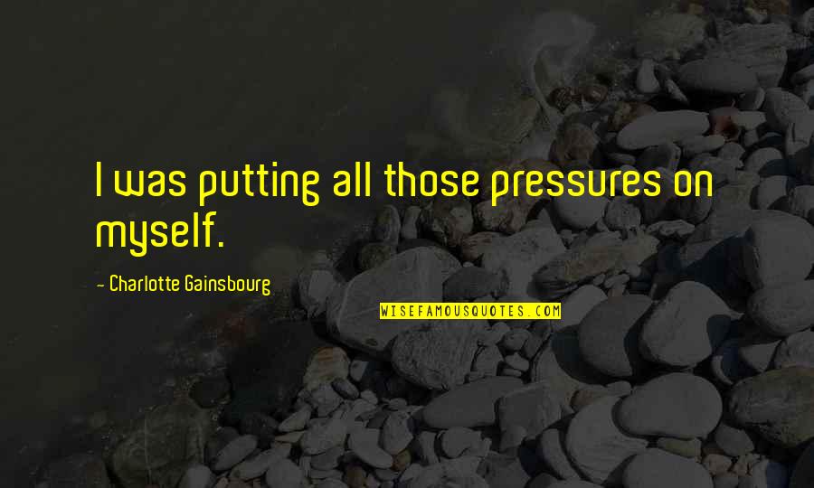 Nooooooooow Quotes By Charlotte Gainsbourg: I was putting all those pressures on myself.