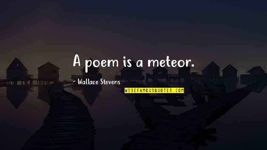 Nopadol Rojanachaichanin Quotes By Wallace Stevens: A poem is a meteor.