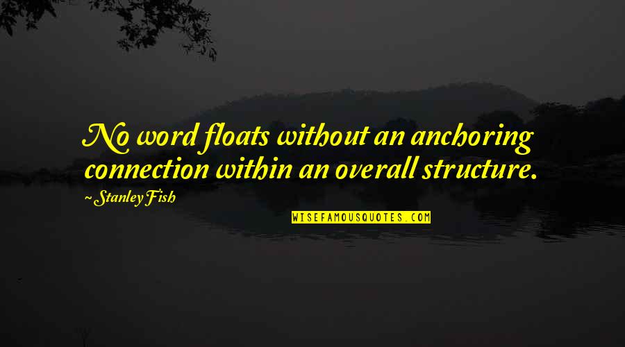 Nora Roberts Bride Quartet Quotes By Stanley Fish: No word floats without an anchoring connection within