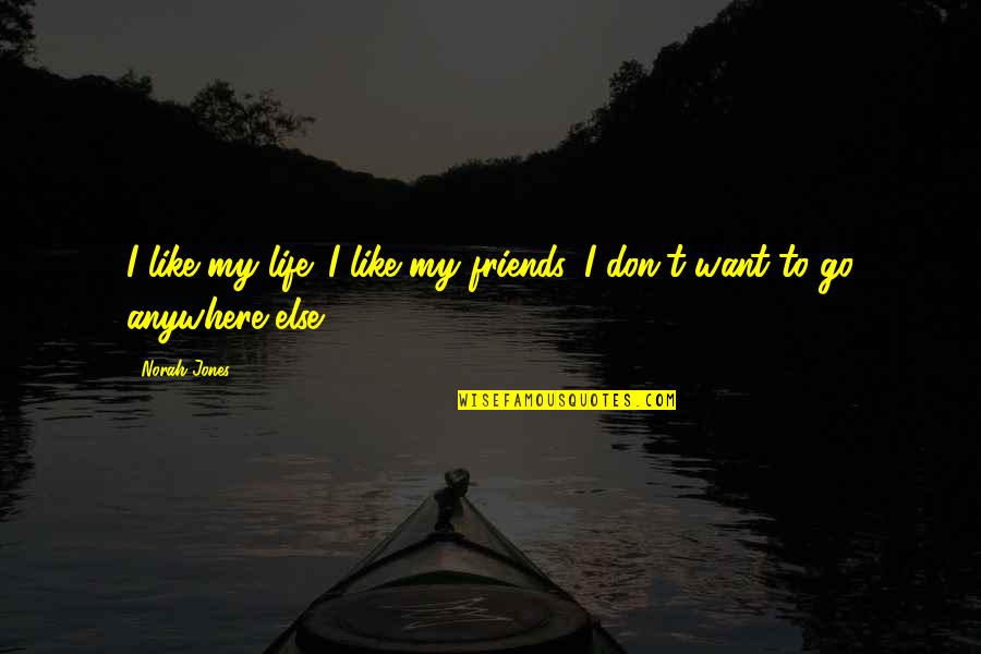 Norah Quotes By Norah Jones: I like my life. I like my friends.