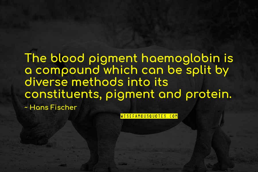 Nordlund 57 Quotes By Hans Fischer: The blood pigment haemoglobin is a compound which