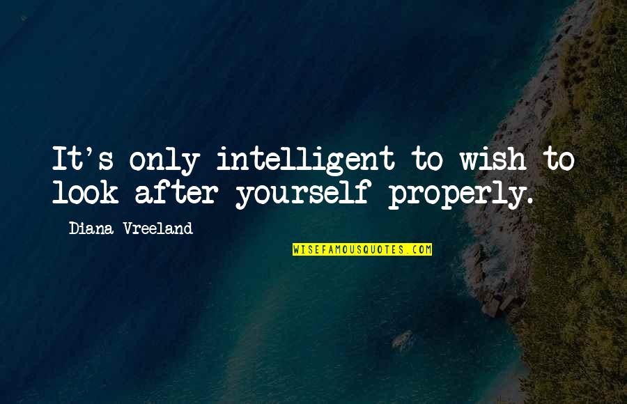 Nordvalla Quotes By Diana Vreeland: It's only intelligent to wish to look after