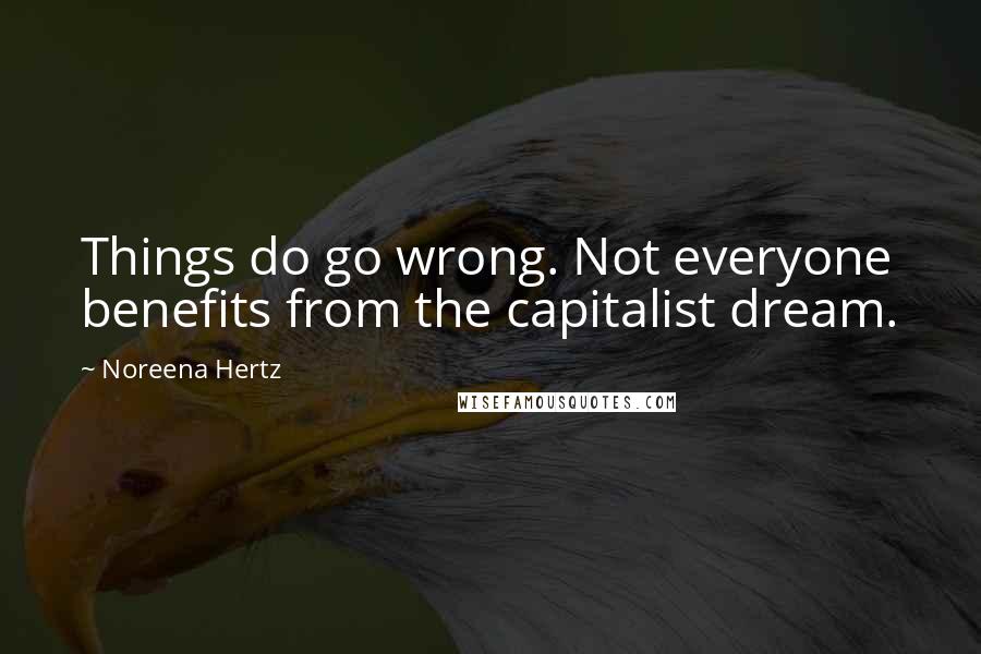 Noreena Hertz quotes: Things do go wrong. Not everyone benefits from the capitalist dream.