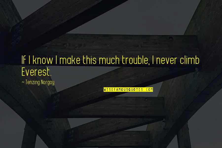 Norgay Quotes By Tenzing Norgay: If I know I make this much trouble,