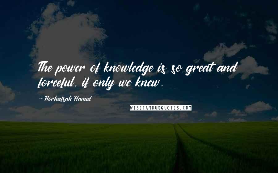 Norhafsah Hamid quotes: The power of knowledge is so great and forceful, if only we knew.