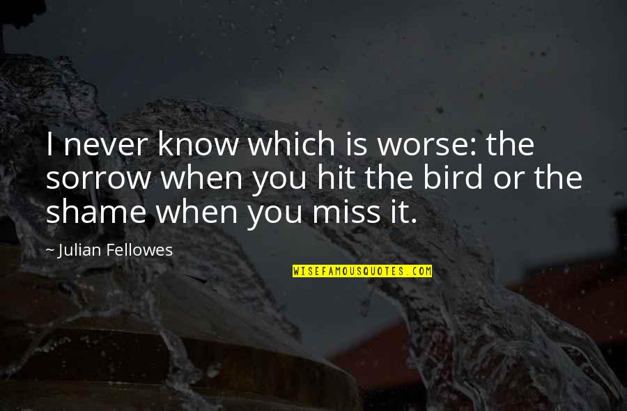Norling Quotes By Julian Fellowes: I never know which is worse: the sorrow