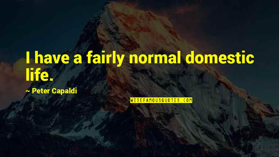 Normal Life Quotes By Peter Capaldi: I have a fairly normal domestic life.