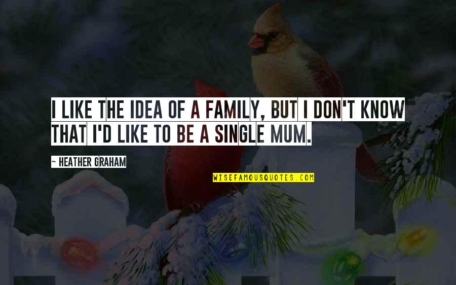 Normalen Utrip Quotes By Heather Graham: I like the idea of a family, but