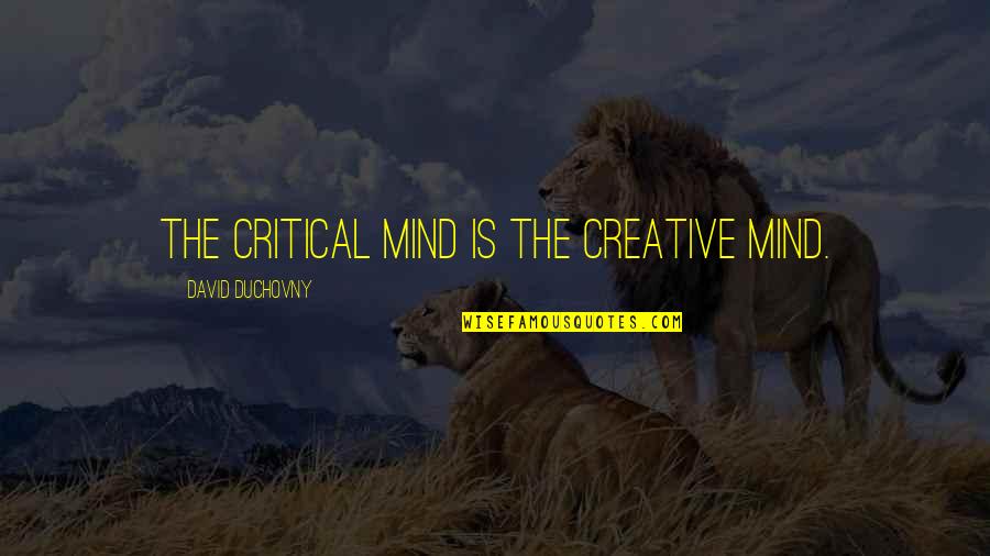 Norman Beaton Quotes By David Duchovny: The critical mind is the creative mind.