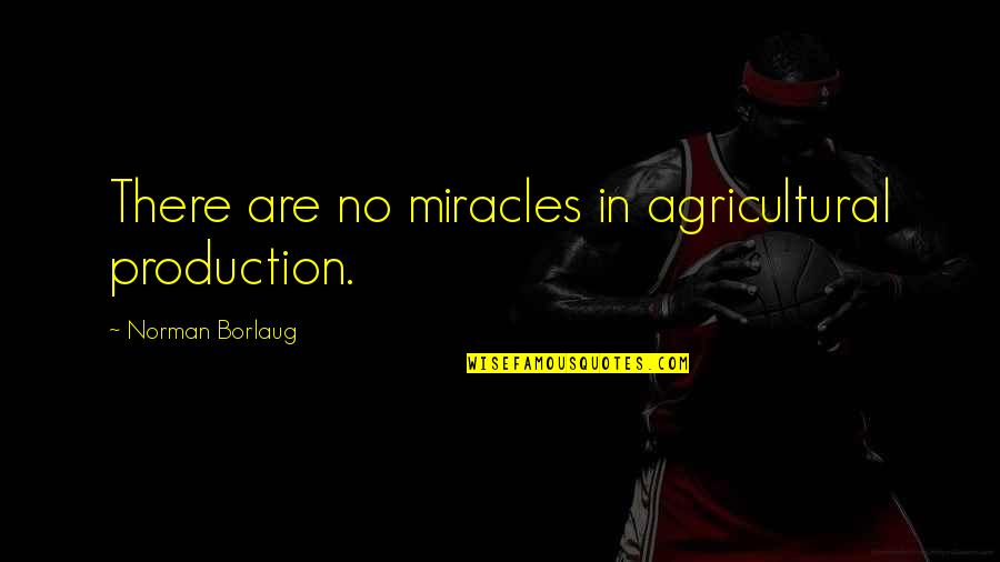 Norman Borlaug Quotes By Norman Borlaug: There are no miracles in agricultural production. Norman Borlaug Quotes By Norman Borlaug: There are no miracles in agricultural production.