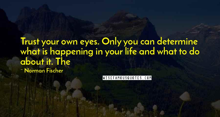 Norman Fischer quotes: Trust your own eyes. Only you can determine what is happening in your life and what to do about it. The