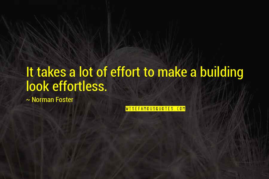 Norman Foster's Quotes By Norman Foster: It takes a lot of effort to make
