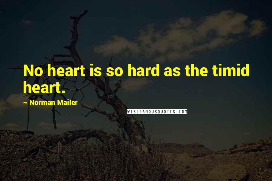 Norman Mailer quotes: No heart is so hard as the timid heart.