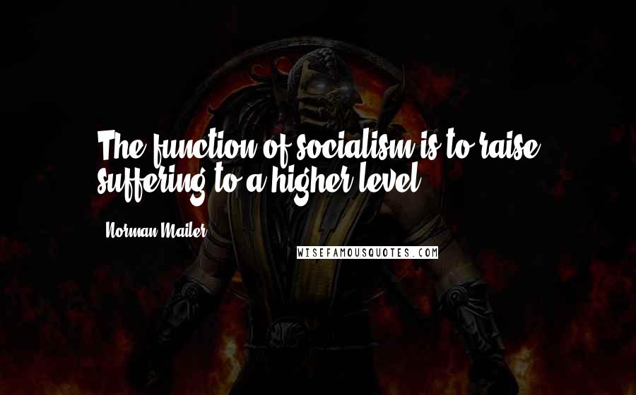 Norman Mailer quotes: The function of socialism is to raise suffering to a higher level.