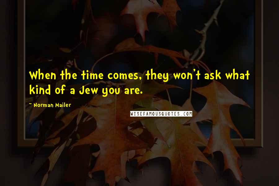 Norman Mailer quotes: When the time comes, they won't ask what kind of a Jew you are.