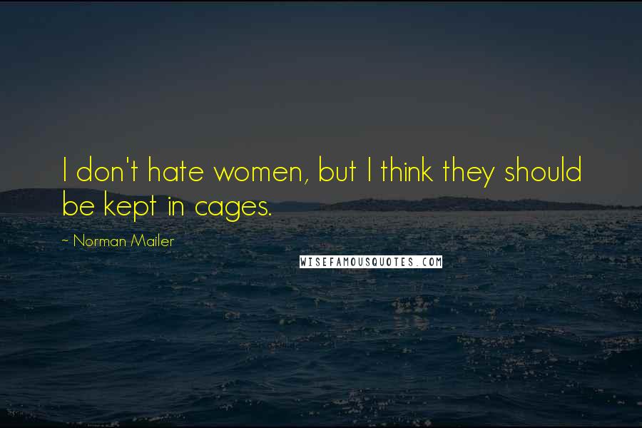 Norman Mailer quotes: I don't hate women, but I think they should be kept in cages.