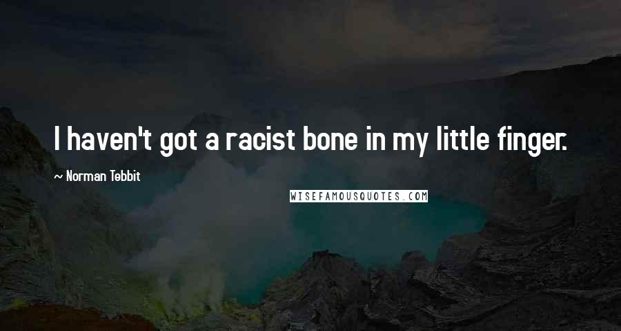 Norman Tebbit quotes: I haven't got a racist bone in my little finger.