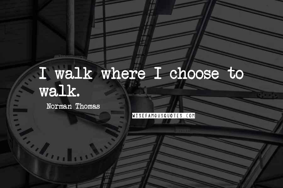 Norman Thomas quotes: I walk where I choose to walk.
