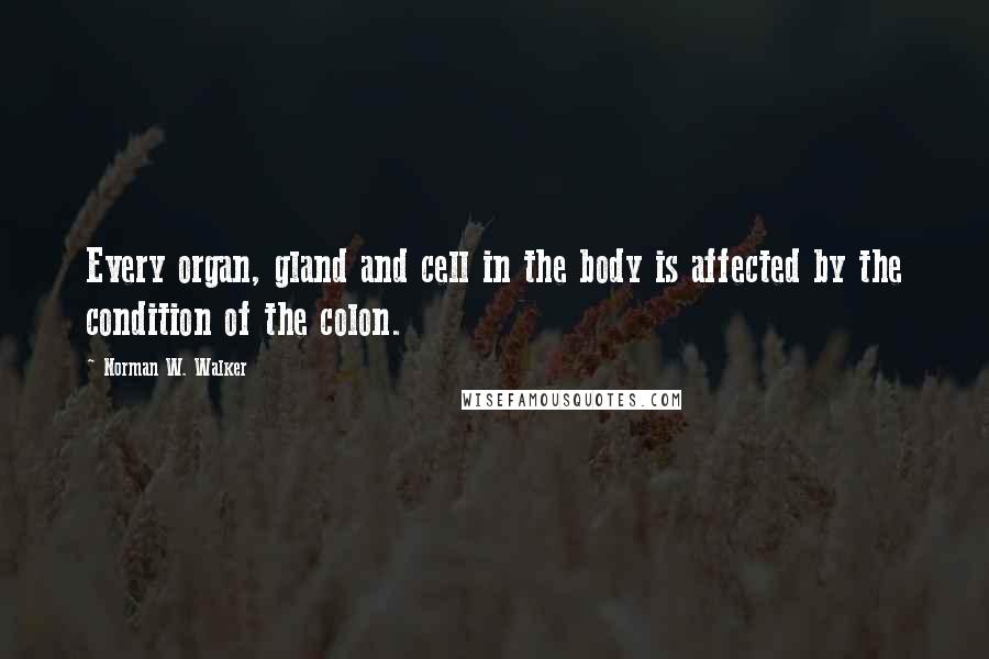 Norman W. Walker quotes: Every organ, gland and cell in the body is affected by the condition of the colon.