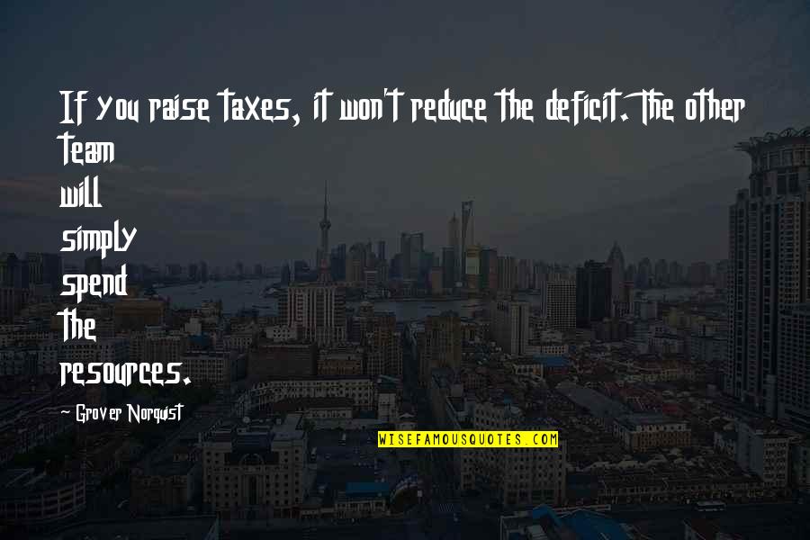 Norquist Quotes By Grover Norquist: If you raise taxes, it won't reduce the