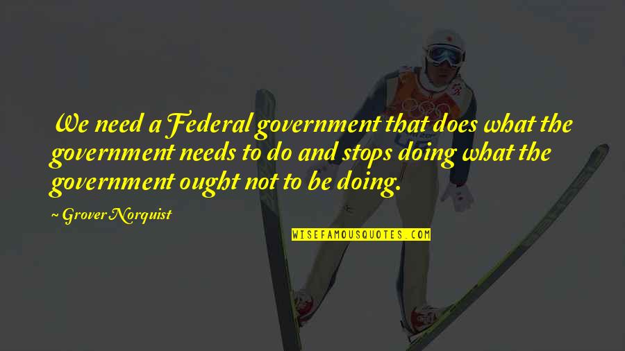 Norquist Quotes By Grover Norquist: We need a Federal government that does what