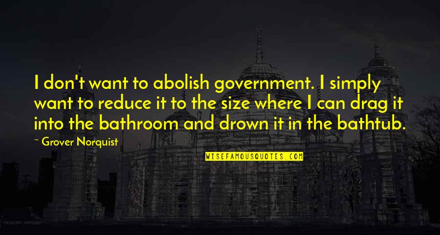 Norquist Quotes By Grover Norquist: I don't want to abolish government. I simply