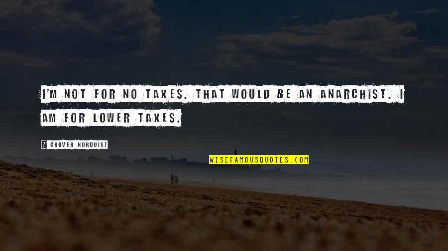 Norquist Quotes By Grover Norquist: I'm not for no taxes. That would be
