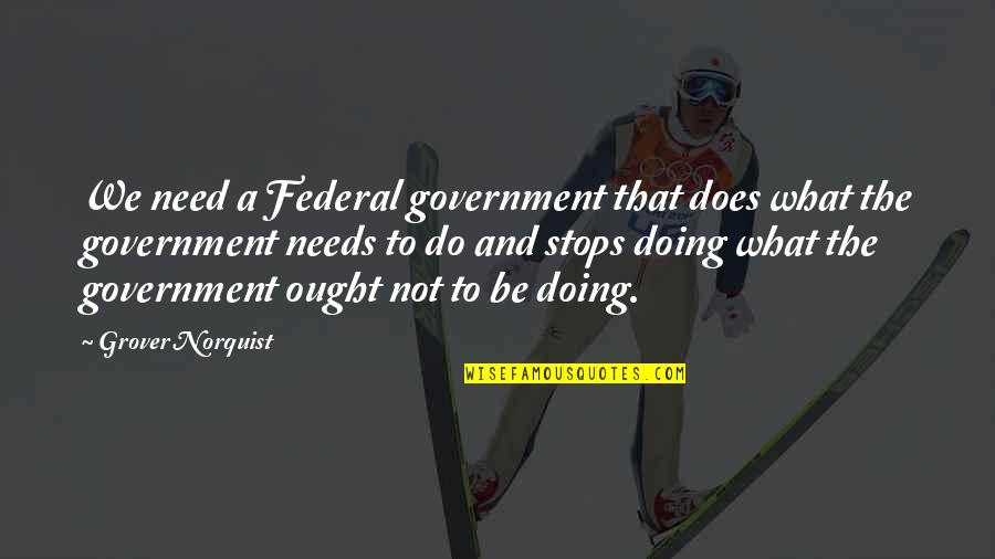 Norquist's Quotes By Grover Norquist: We need a Federal government that does what