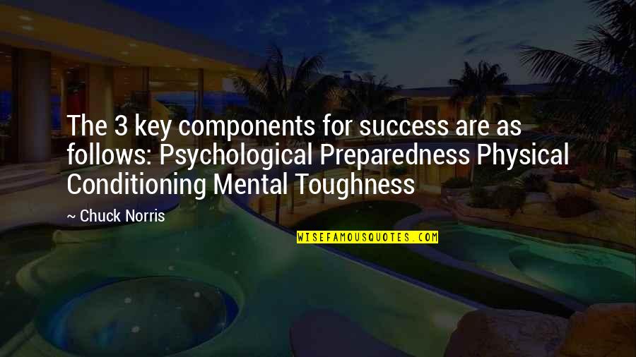 Norris's Quotes By Chuck Norris: The 3 key components for success are as