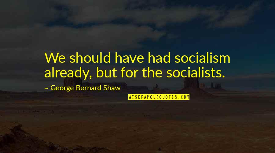 Norsetech Quotes By George Bernard Shaw: We should have had socialism already, but for