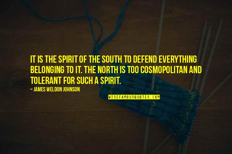 North And South Quotes By James Weldon Johnson: It is the spirit of the South to