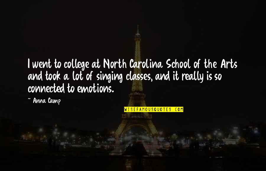 North Carolina Quotes By Anna Camp: I went to college at North Carolina School